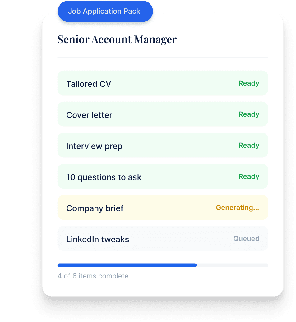 Building a full job application pack